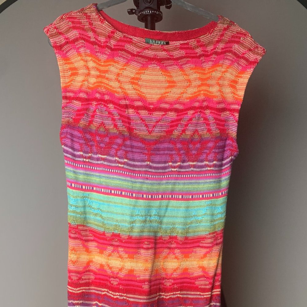 Lauren Ralph Lauren Multicolor Striped Knit Dress